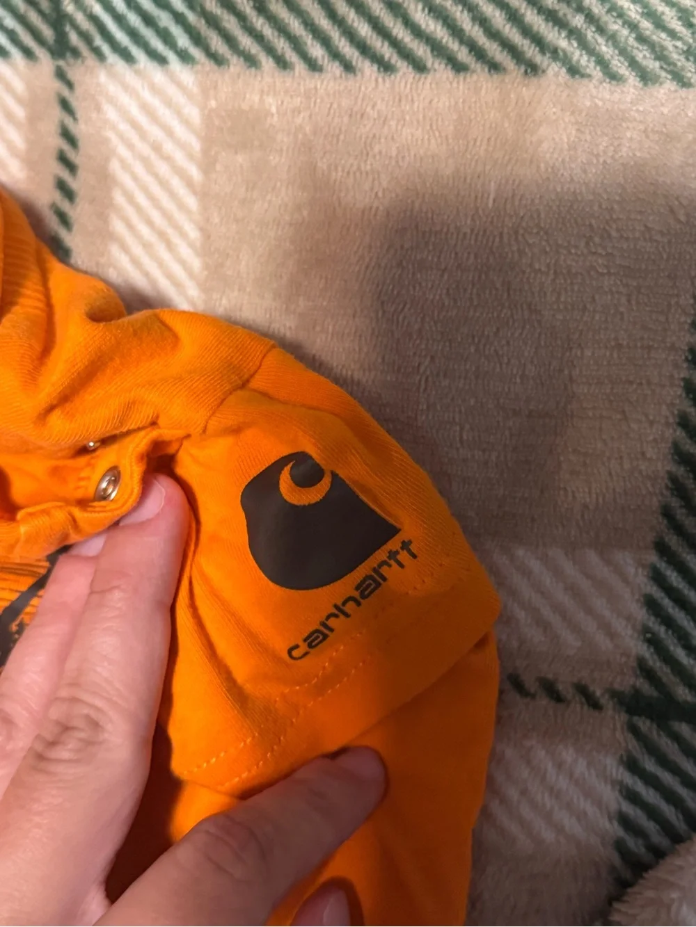 Carhartt Orange 'Little Wild One' Baby Bodysuit
